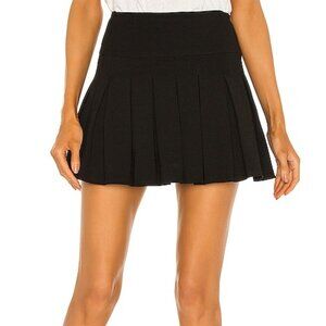 Lovers + Friends NWT M Black Stretch‎ Jersey Pleated Mini Skirt Prep School Girl